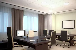 Blackout Curtain Install in Office