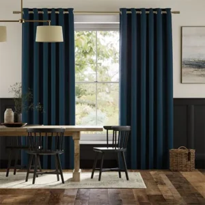 Canterbury Storm Blue Velvet Curtains
