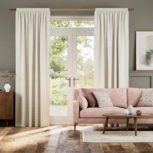 Cavendish Cream Soft Texture Pencil Pleat Curtains
