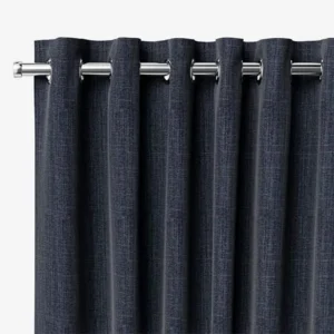 Cavendish Deep Navy Textured Blue-Curtains