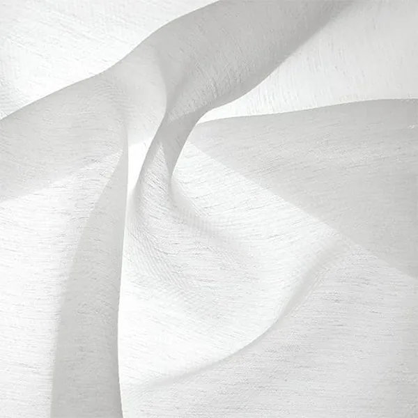 Chevron Snow White Voile Double Pinch Pleat-Curtains
