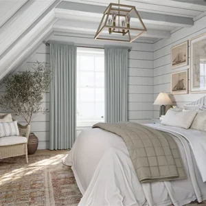 Ellesmere Earl Grey Textured Grey Wave Curtain