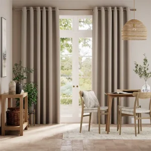 Etta Putty Textured Neutral Beige Curtains