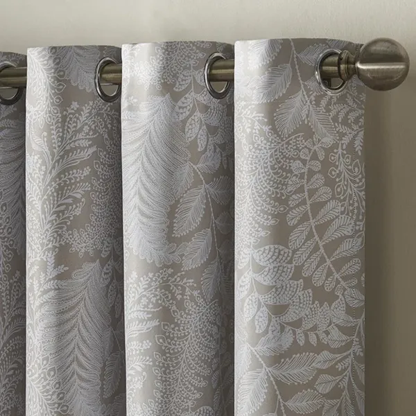 Ferndown Cream Floral Eyelet Blockout White Curtain