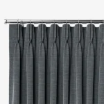 Harrow Flint Textured Grey Double Pinch Pleat-Curtains
