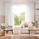 Liana Frost White Voile Double Pinch Pleat Curtains