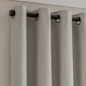Luna Brushed Soft Grey Eyelet Curtains