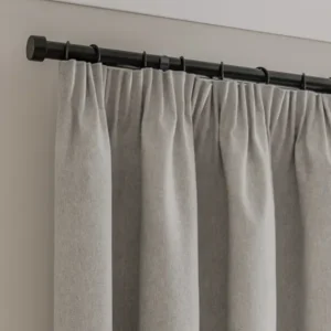 Luna Brushed Soft Grey Pencil Pleat Curtains