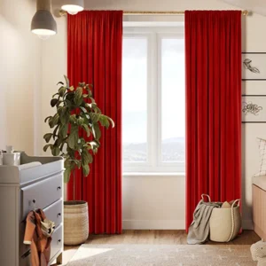 Odessa Crimson Plush Velvet Red Curtains