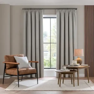 Rotterdam Steeple Grey Herringbone Pencil Pleat Curtain