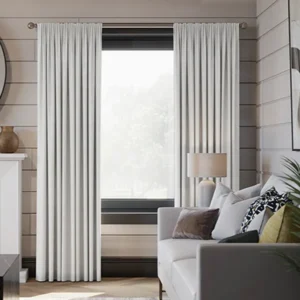 Shima White Faux Silk Wave Curtains