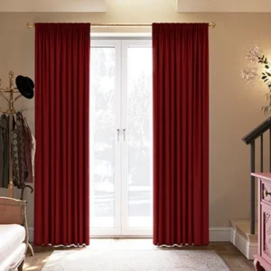 Shima Wine Faux Silk Luxury Red Curtains