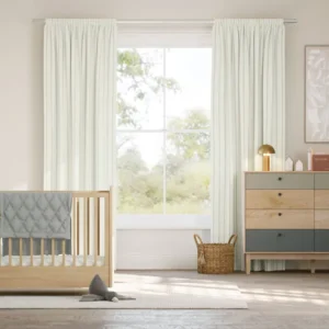 Twill Duck Egg Classic Stripe Pencil Pleat Curtains