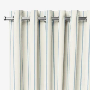 Twill Sky Blue Vertical Stripe Curtain