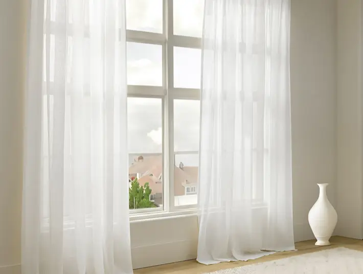 White Sheer Window Curtains