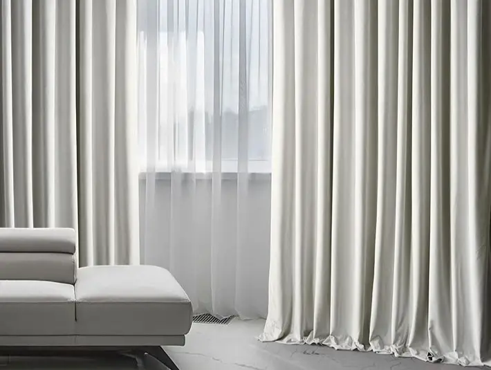 White Silk Curtain