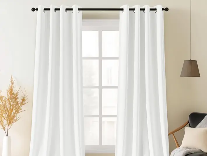 White Velvet Curtain
