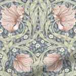 William Morris Pimpernel Blush Floral Pink Curtain