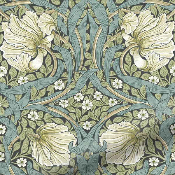 William Morris Pimpernel Sage Floral Patterned Curtain