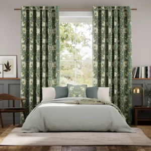 William Morris Pimpernel Sage Floral Patterned Curtains