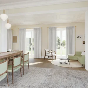 Windermere Ecru Soft Cotton Blend-Wave Curtains