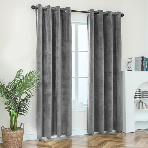 Grey Velvet Curtains Install in Dubai Marina