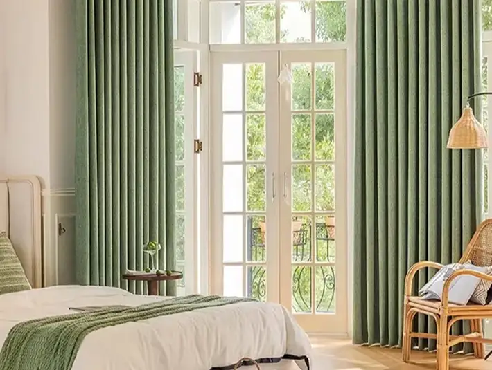 Bedroom Green Curtain