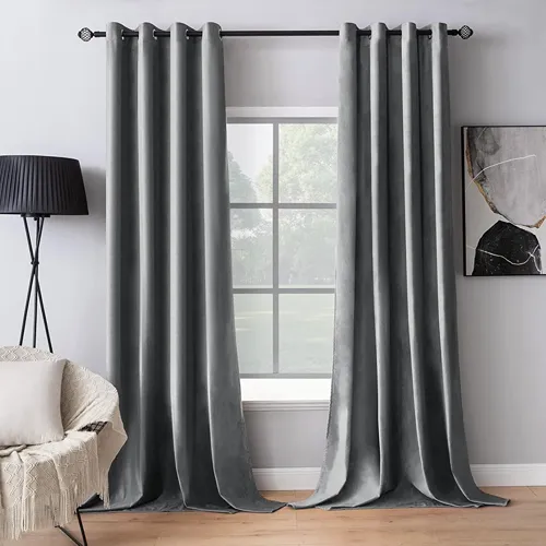 Silk Fabric Grey Curtains Install Dubai Livingroom