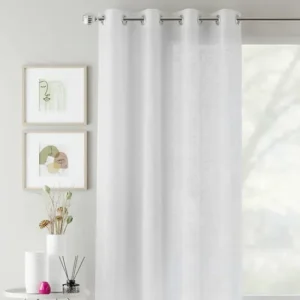 Crete Linen Look Eyelet Voile Curtain