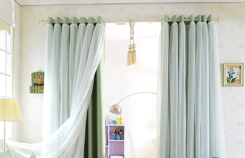 Double Layer Eyelet Curtain install in Dubai