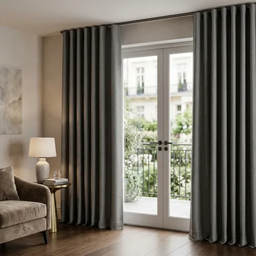 Wave style grey curtain installation project