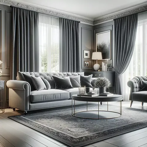 Pinch Pleat Grey Curtains in Dubai