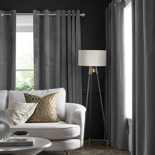 Modern Grey Curtains in Dubai Living room
