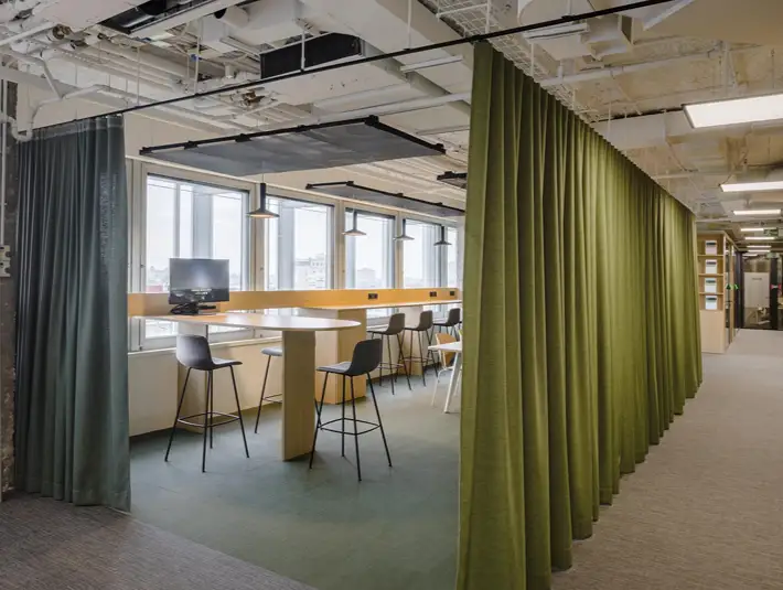 Office Green Curtain
