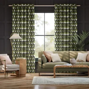 Olive Green Tulip Trellis Curtains