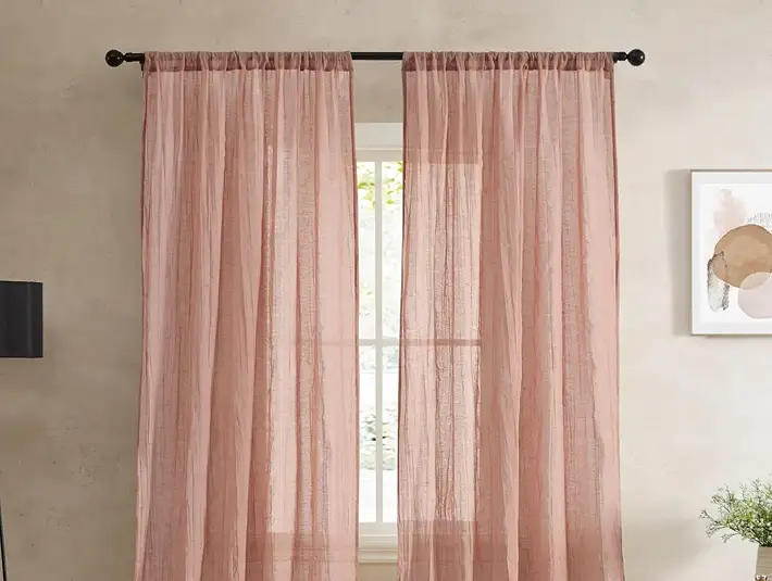 Pink Linen Curtain