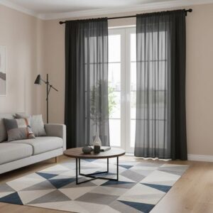 Soft Breeze Black Sheer Curtain